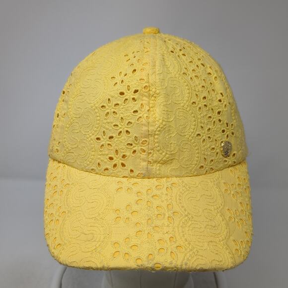 Flower Tied Baseball Cap Yellow One Size Adjustable Blank Cotton Vince Camuto - Picture 2 of 10